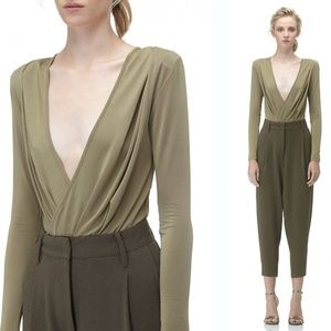 AQ/AQ Rosen Deep Plunge Bodysuit Khaki 4